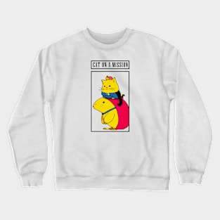 CAT ON A MISSION Crewneck Sweatshirt